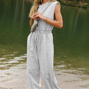 Gray Sleeveless Jumpsuit
